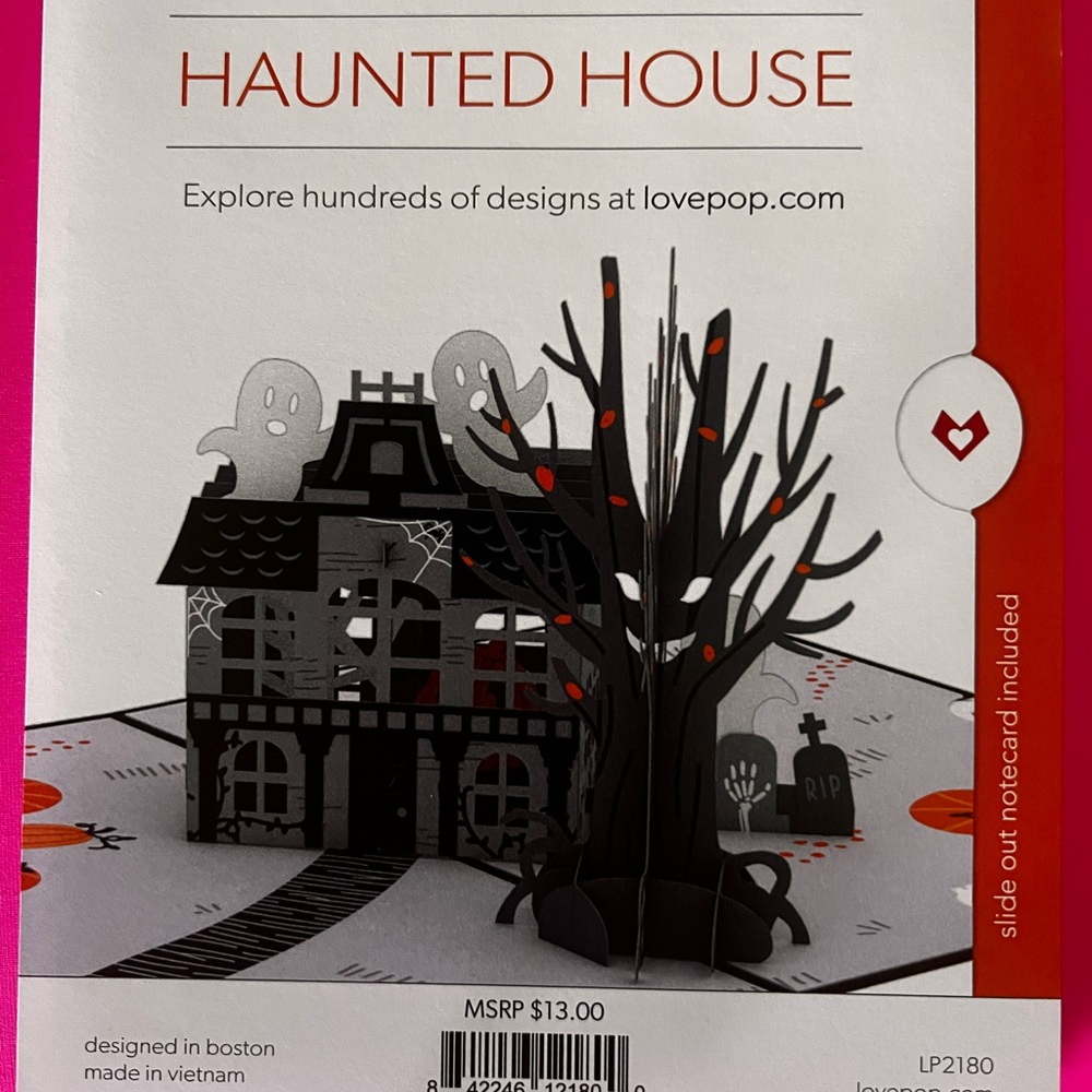 Haunted house 3D pop up greeting card